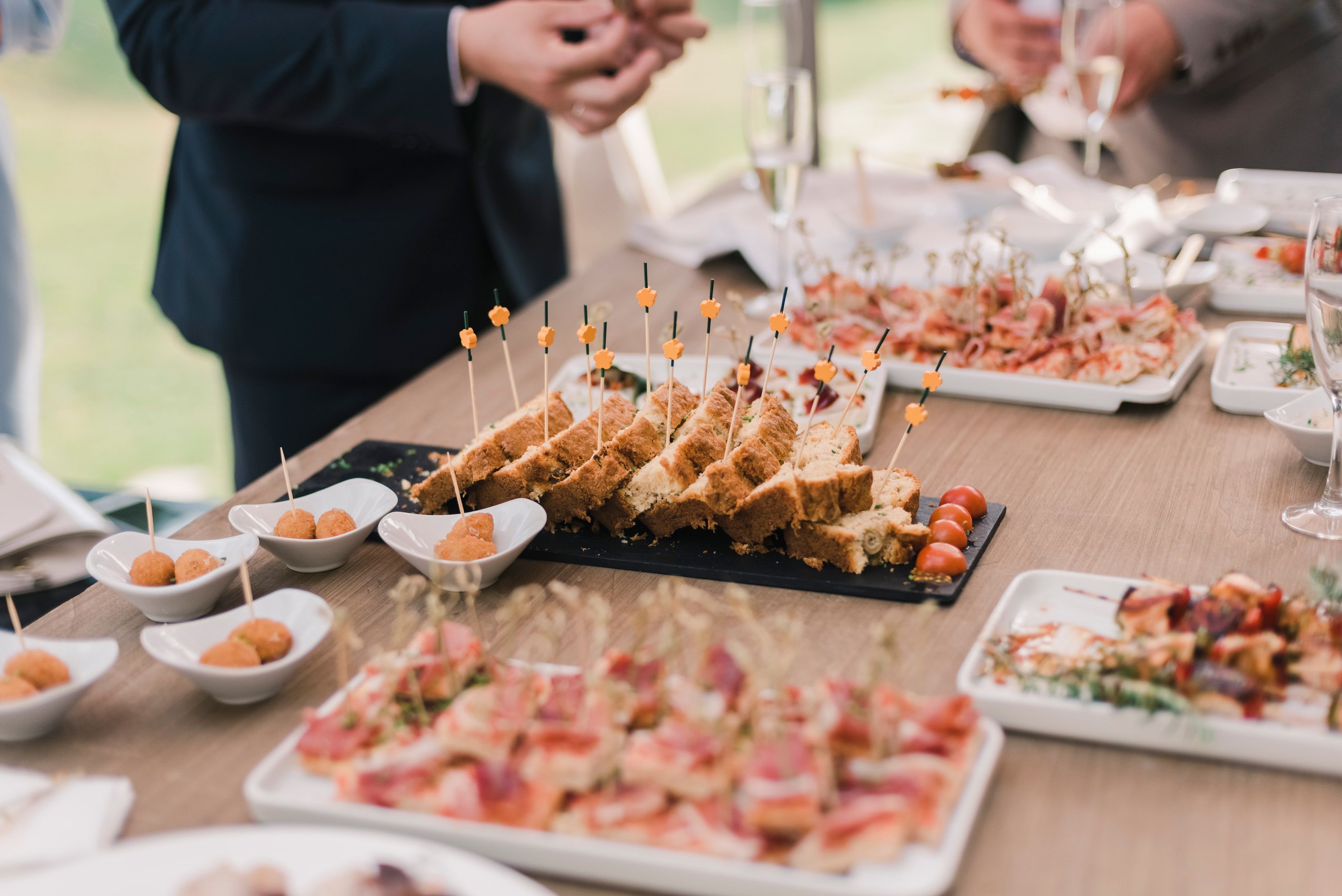 Catering services on a table